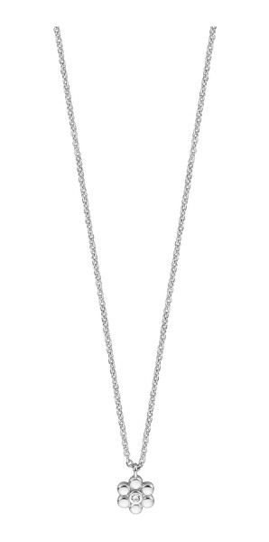 Něžný stříbrný náhrdelník s květinou ESNL01741142