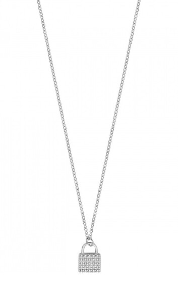 Elegante collana in argento con zirconi ESNL01811145