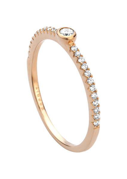 Csillogó bronz gyűrű kristályokkal  ESRG008311