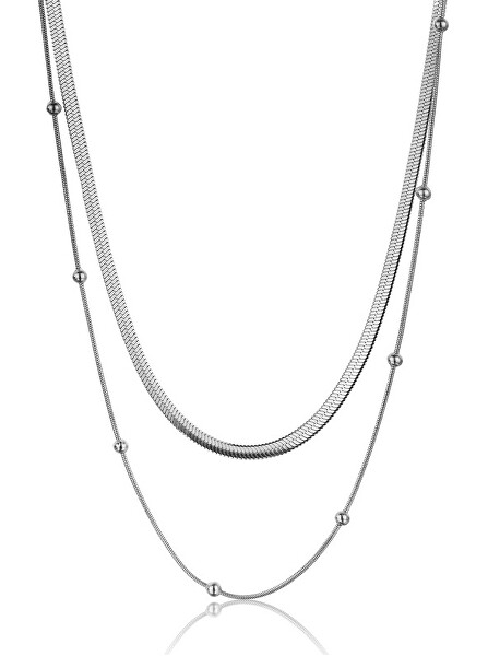 Dvojitý ocelový náhrdelník Adelyn EWN23094S