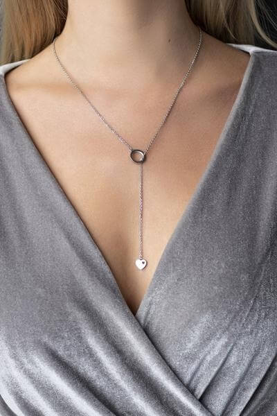 Elegantní ocelový náhrdelník se srdíčkem WN1020S