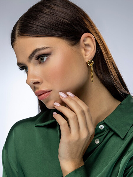 Moderne asymmetrische vergoldete Ohrringe Brynn EWE23126G
