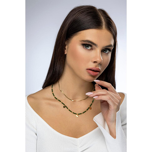 Vergoldete Doppelperlen-Halskette Diana EWN23071G