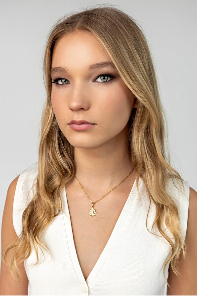 Slušivý pozlacený náhrdelník Giselith Gold EWN250295G