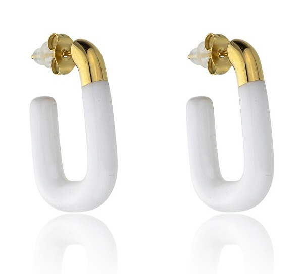 Stilvolle ovale Ohrringe mit Emaille EWE23136G