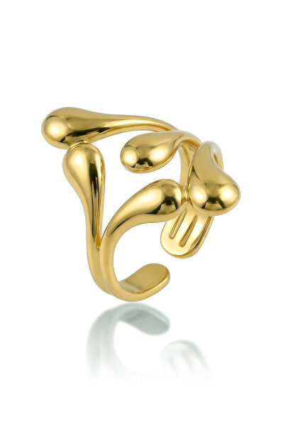Designový pozlacený prsten z oceli EWR260656G