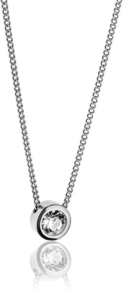 Elegantní ocelový náhrdelník s krystalem WN1010S