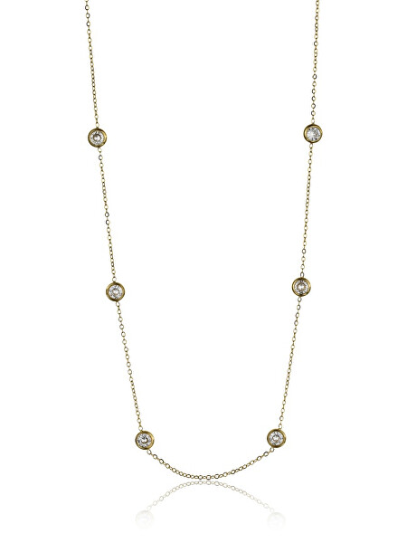 Jemný pozlátený náhrdelník s kryštálmi Phoebe EWN23096G