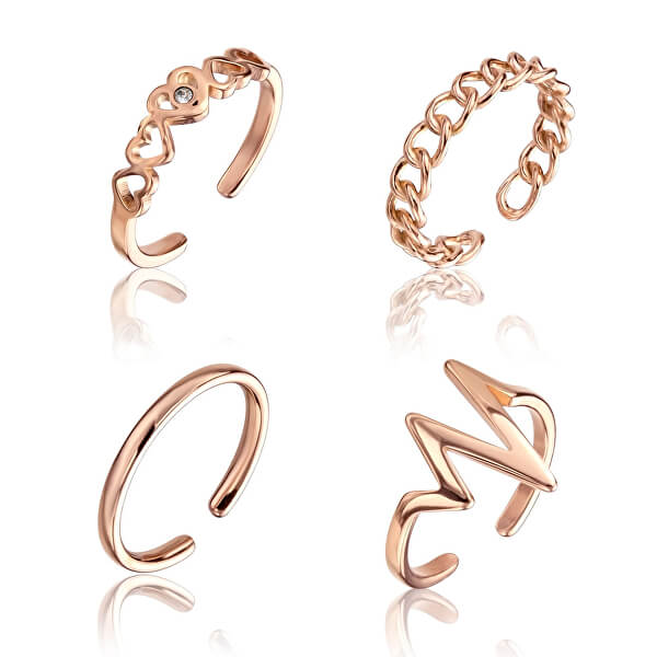 Sada minimalistických bronzových prstenů WS055R