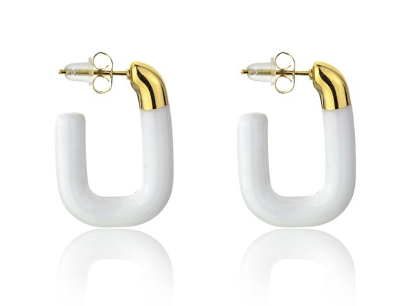 Stilvolle ovale Ohrringe mit Emaille EWE23136G