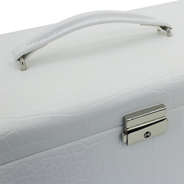 Portagioie esclusivo bianco dal design a coccodrillo Caiman 20135-1