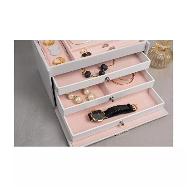 Luxusní šedá šperkovnice Classico Rosé 23238-11