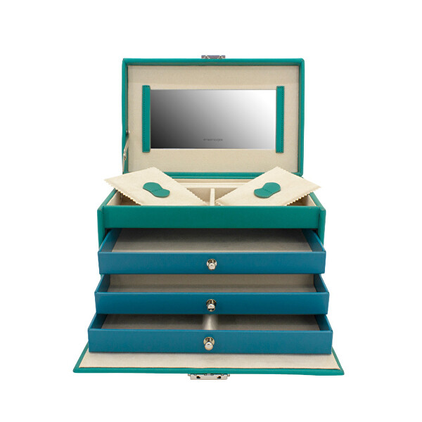 Moderne grüne Schmuckschatulle mit Spiegel 23256-71