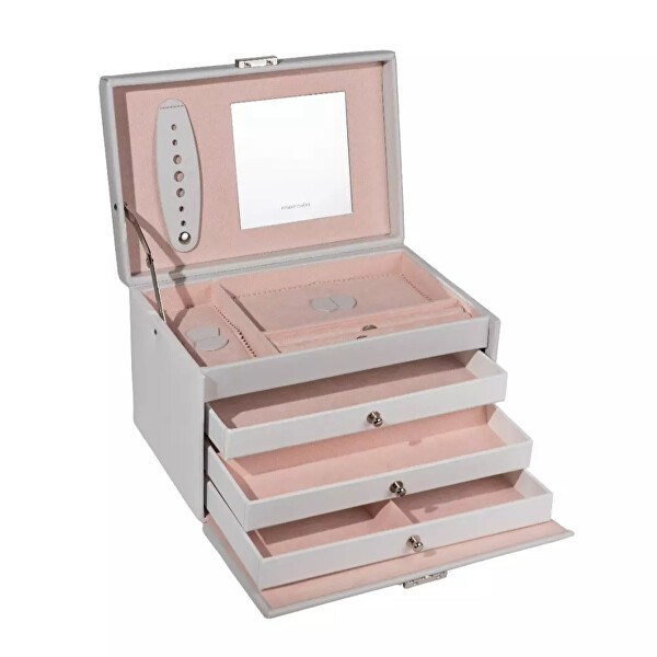 Luxusní šedá šperkovnice Classico Rosé 23238-11