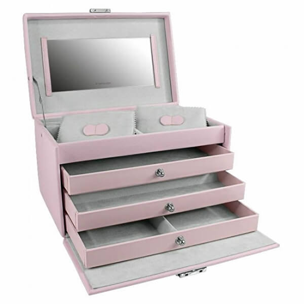 Cutie de bijuterii roz/gri Jolie 23256-48