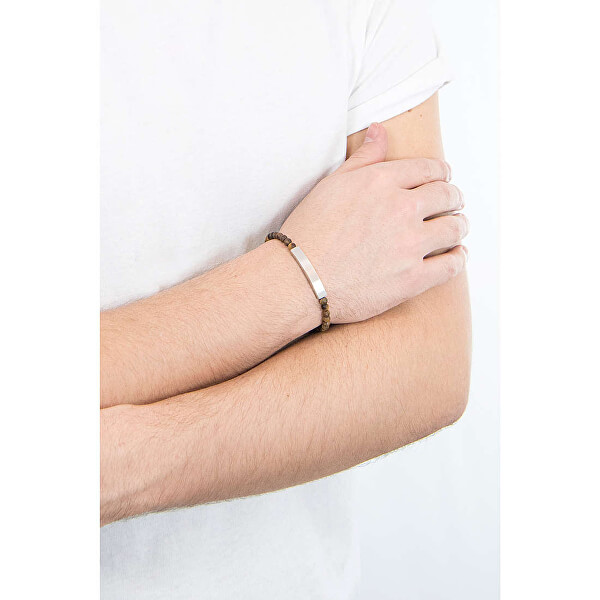Schwarzes Nylon-Armband mit Perlen JF03176040