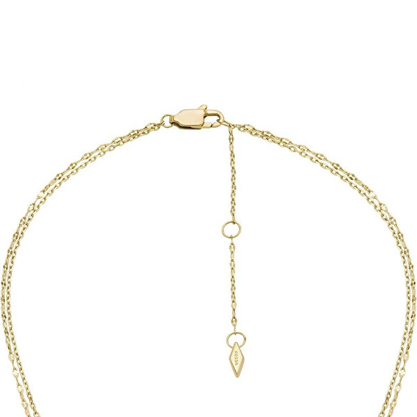 Dvojitý pozlátený náhrdelník s kryštálmi JF04357998