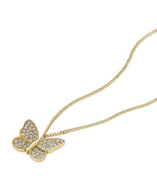 Elegantní pozlacený náhrdelník s krystaly Motýl JF04920710