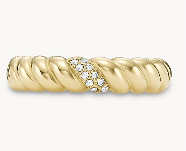 Elegáns aranyozott gyűrű kristályokkal Vintage Twist JF04171710