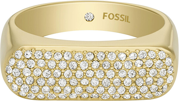 Elegantní pozlacený prsten s krystaly Vintage Twist JF04585710