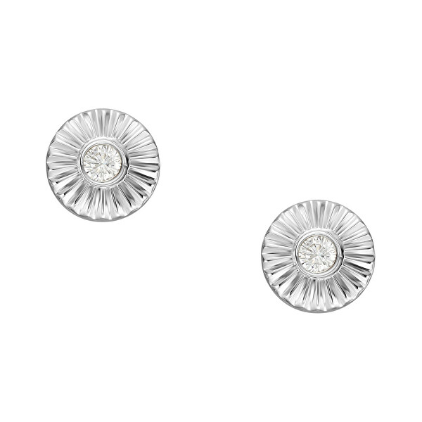 Elegantní stříbrné náušnice s krystalem Circle JFS00617040