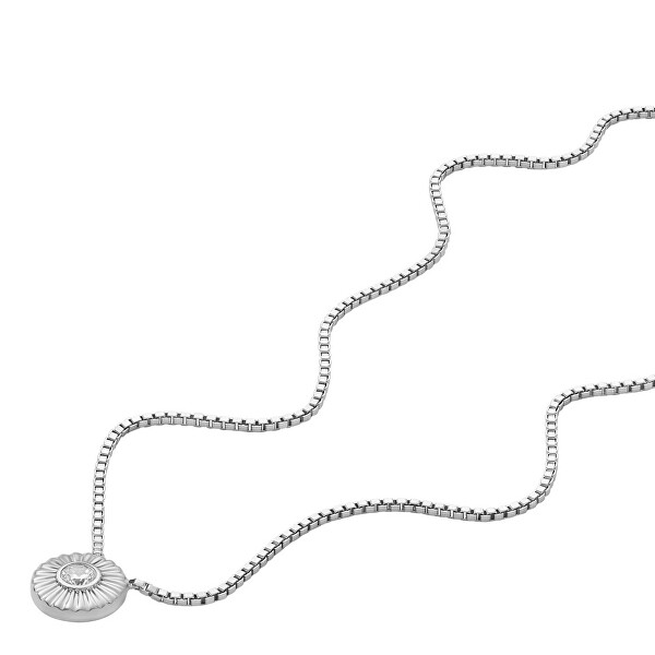 Elegantný strieborný náhrdelník s kryštálom Circle JFS00618040