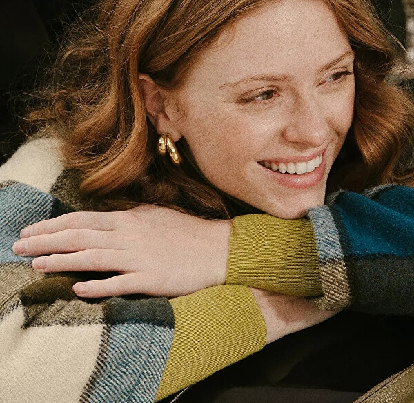 Luxusní visací pozlacené náušnice JF04898710