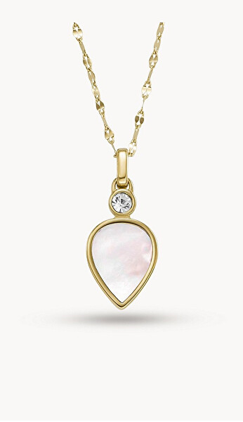 Jemný pozlacený náhrdelník s perletí Teardrop JF04248710