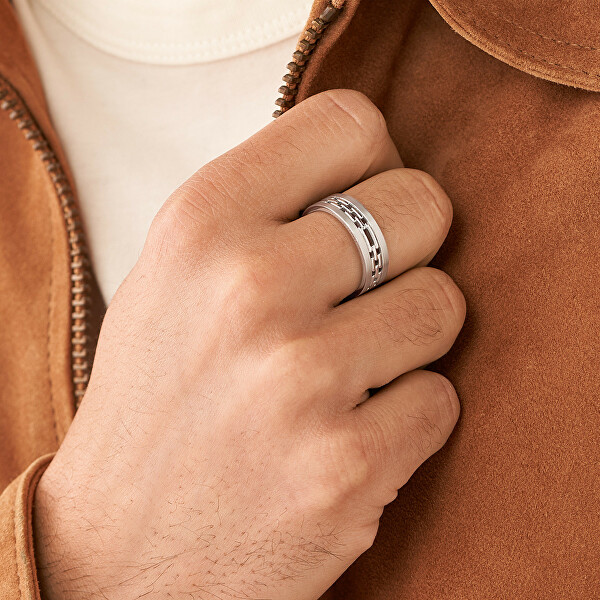 Moderní pánský prsten z oceli JF04212040