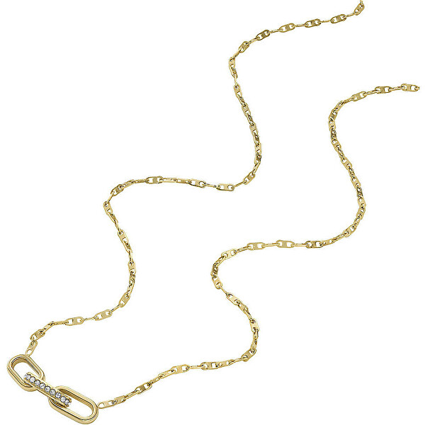 Moderný pozlátený náhrdelník s kryštálmi JF04523710
