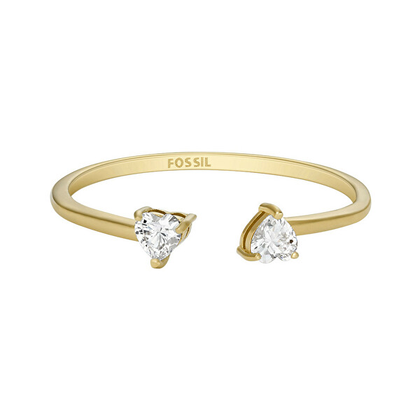 Raffinato anello aperto placcato oro con cristalli JF04359710