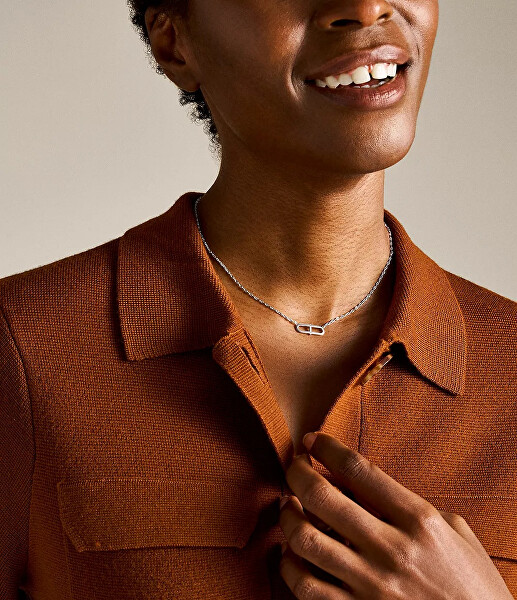 Originální stříbrný náhrdelník se zirkony JFS00636040