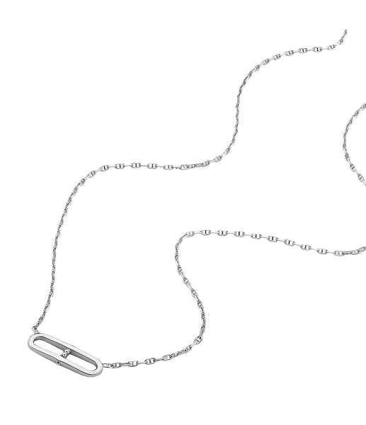 Originální stříbrný náhrdelník se zirkony JFS00636040