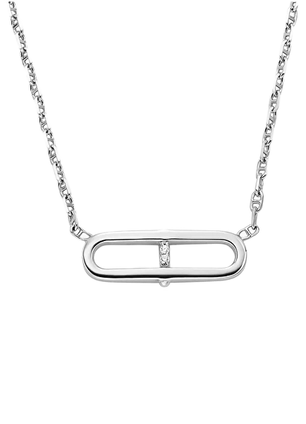 Originální stříbrný náhrdelník se zirkony JFS00636040