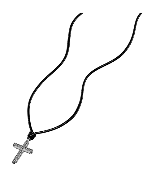 Colier din piele pentru bărbați cu cruce Machine JF05006040