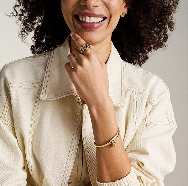 Pevný pozlacený náramek se srdíčkem Sadie JF04831710