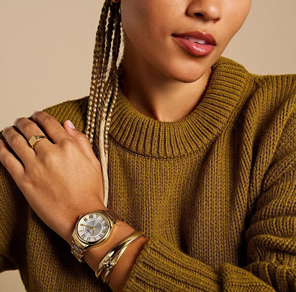 Pevný pozlacený náramek se srdíčkem Sadie JF04831710