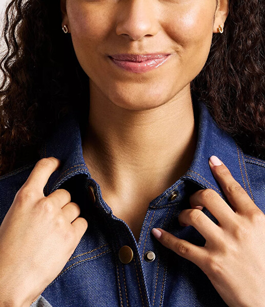 Pozlacené peckové náušnice s krystaly Podkova JF04908710