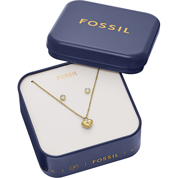 Půvabný set pozlacených šperků JF04881SET (náhrdelník, náušnice)