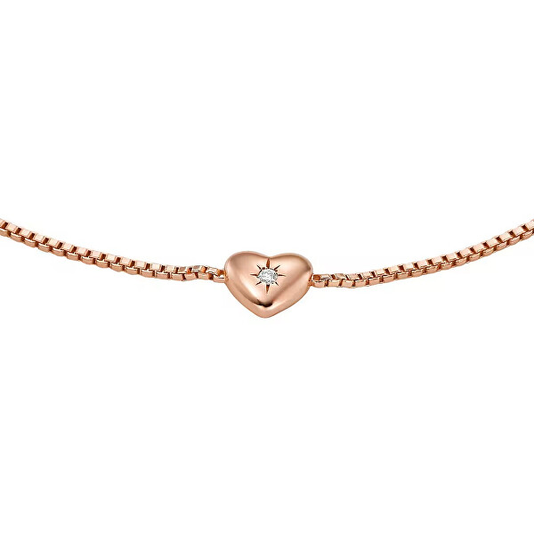 Romantico bracciale placcato in oro rosa con cristallo JFS00608791