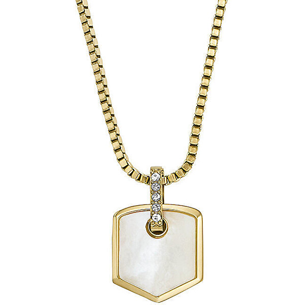 Slušivý pozlátený náhrdelník s perleťou JF04529710