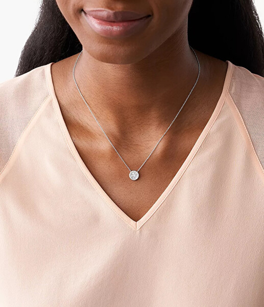 Strieborný náhrdelník s kryštálmi a perleťou JFS00520040