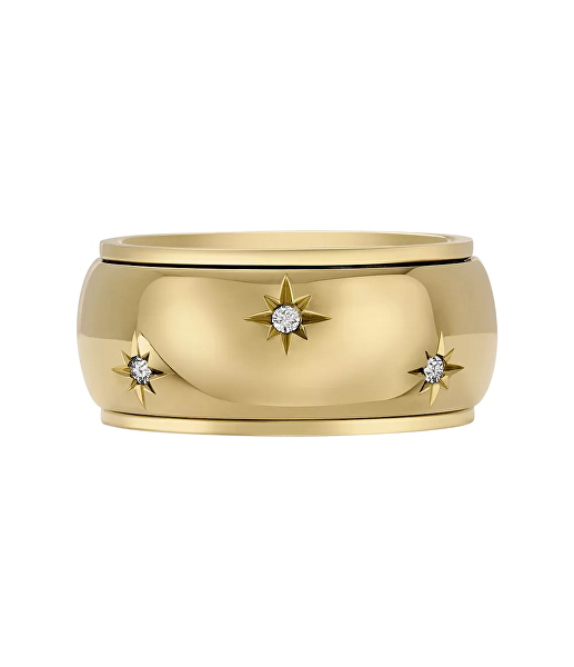 Třpytivý pozlacený prsten z oceli Sadie JF04835710