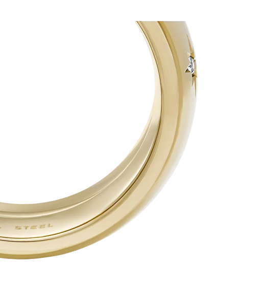 Třpytivý pozlacený prsten z oceli Sadie JF04835710