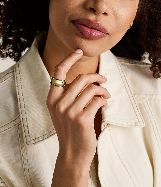 Třpytivý pozlacený prsten z oceli Sadie JF04835710