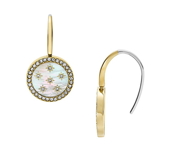 Visací pozlacené náušnice Classic Mother of Pearl JF04867710