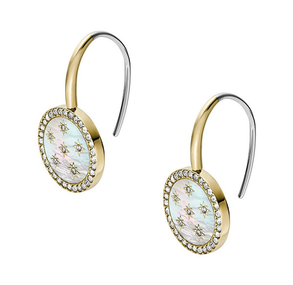 Visací pozlacené náušnice Classic Mother of Pearl JF04867710