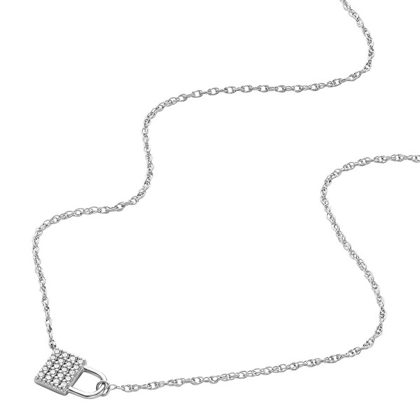Colier distinctiv elaborat din argint cu pietre de zircon JFS00624040 (lănțișor, pandantiv)