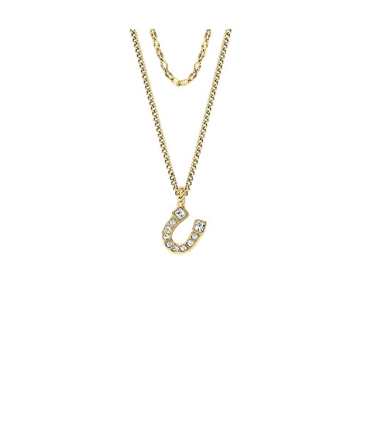 Elegantní pozlacený náhrdelník pro štěstí Podkova JF04906710