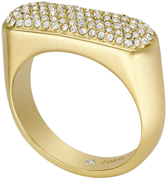 Elegantní pozlacený prsten s krystaly Vintage Twist JF04585710